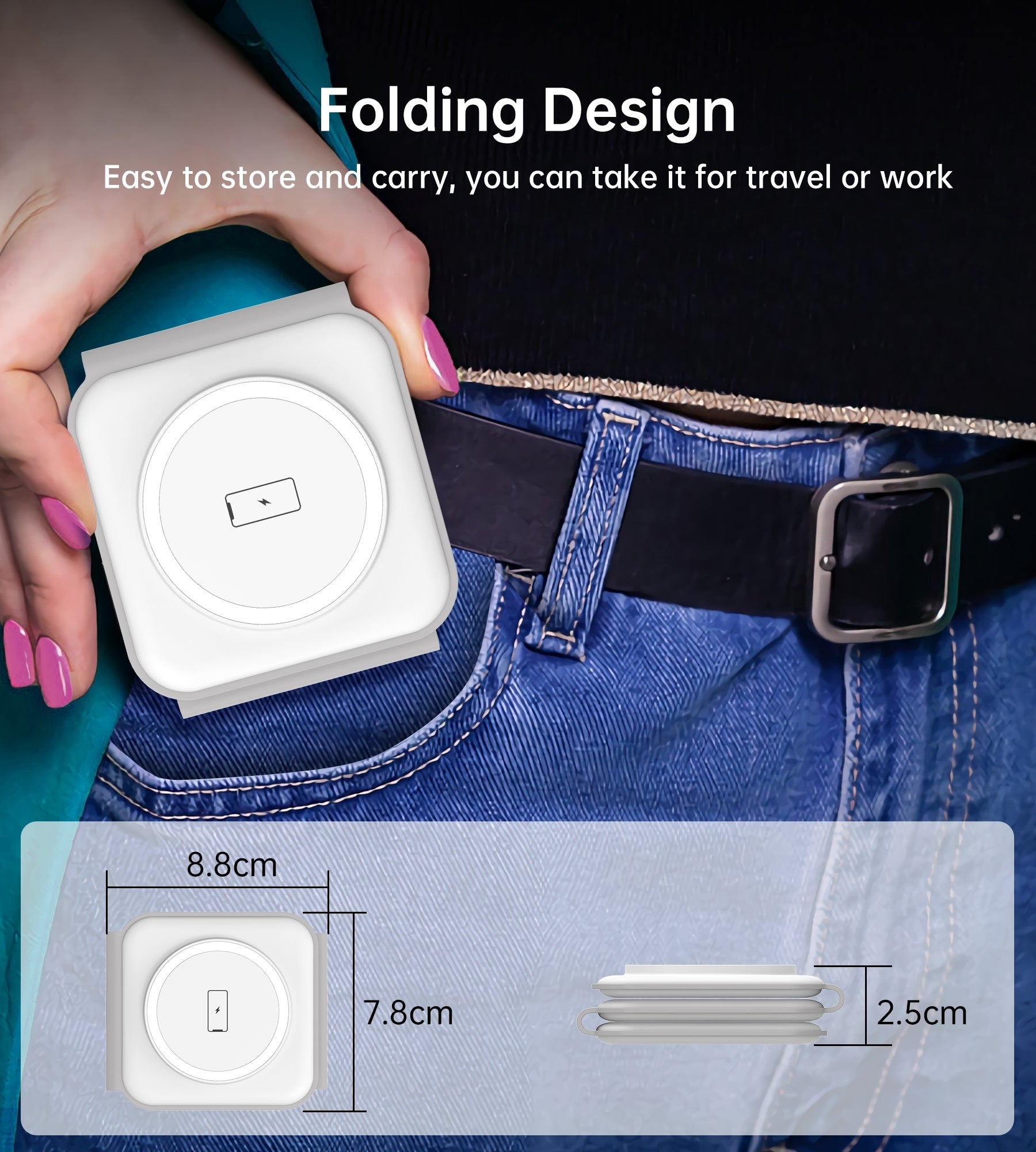 CHOETECH T588-F-WH 3-in-1 Foldable Fast Wireless Charger for Phone/Watch/Earphone 6