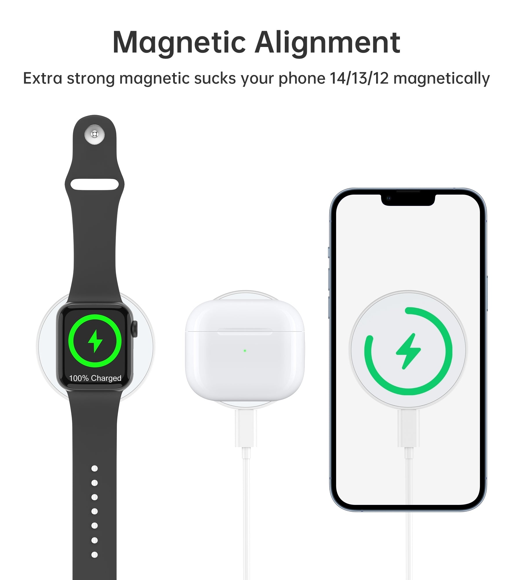 CHOETECH T603-F Ring Holder and Magnetic 15W Wireless Charger for Phone/airPod/iWatch 4