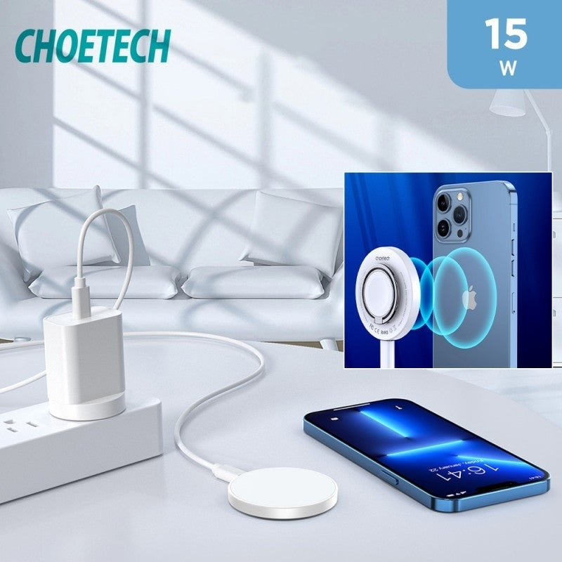 CHOETECH T603-F Ring Holder and Magnetic 15W Wireless Charger for Phone/airPod/iWatch 10