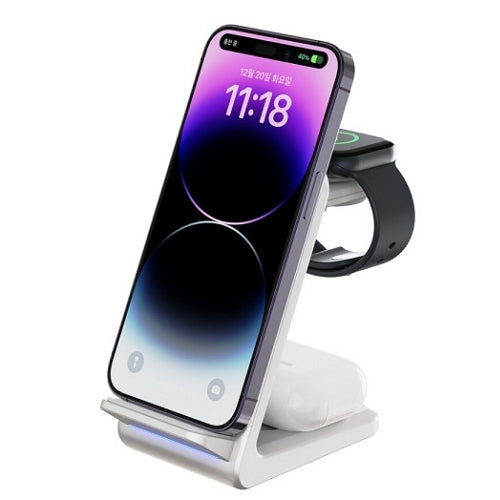 CHOETECH T608-F 15W 4-in-1 Wireless Charger Stand for iWatch and Samsung Watch 4