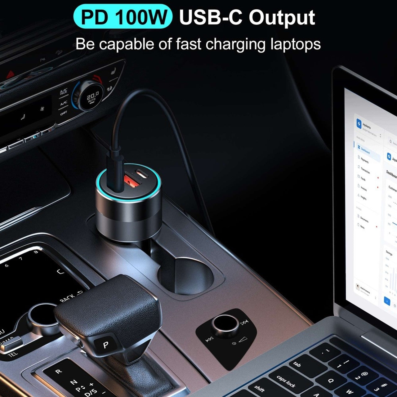 CHOETECH TC0011 130W 3 Ports (Dual USB-C Port PD3.0 + USB-A Port) Fast Car Charger 5