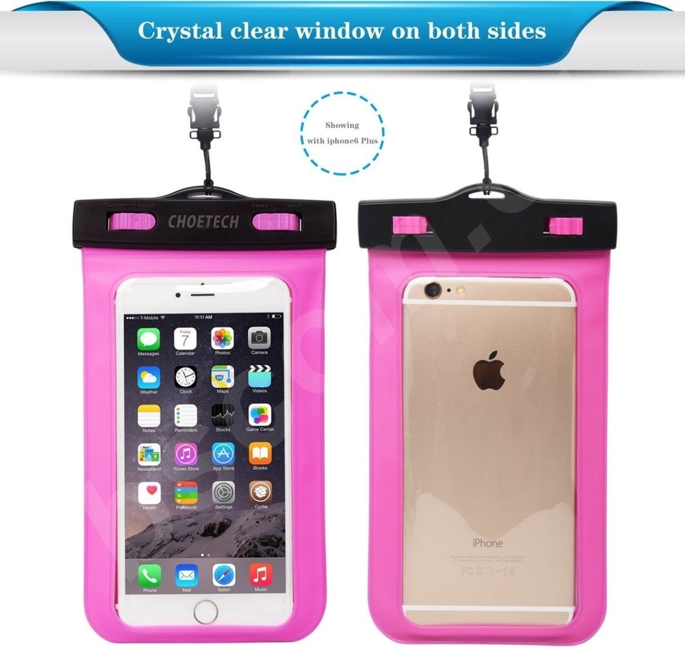 CHOETECH WPC007-PK Universal WaterProof Cell Phone Pouch bag up to 8-inch (Pink) 5