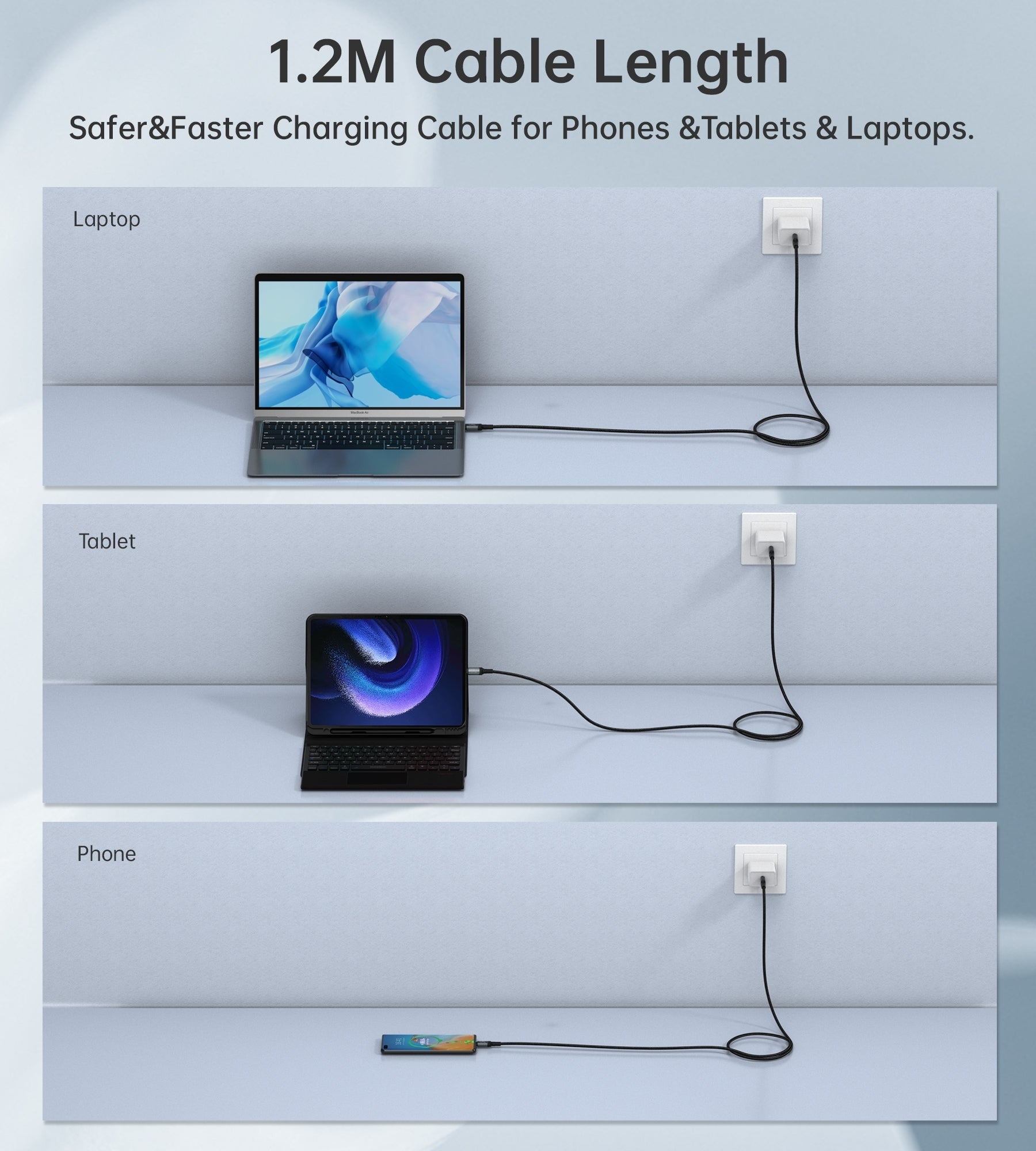 CHOETECH XCC-1042 Gen3.0 USB4.0 with 8K @ 60hz Video & Audio 240W USB-C to C Braided Cable 2M 7