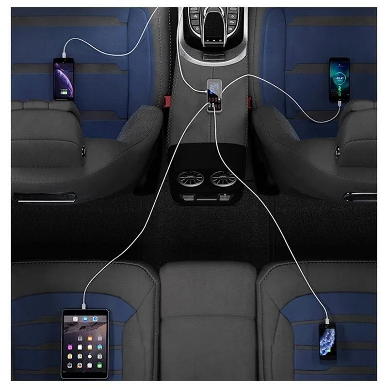 8-Port PD+QC3.0 Car Charger with LED Display 5