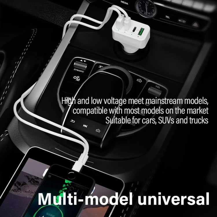 4-Port Car Charger (2 Ports PD + 2 Ports QC3.0 ) White 5
