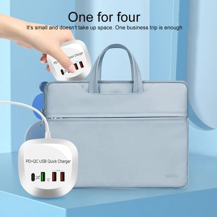4-Port PD+QC3.0 Charger 40W with AU AC Adapter 3