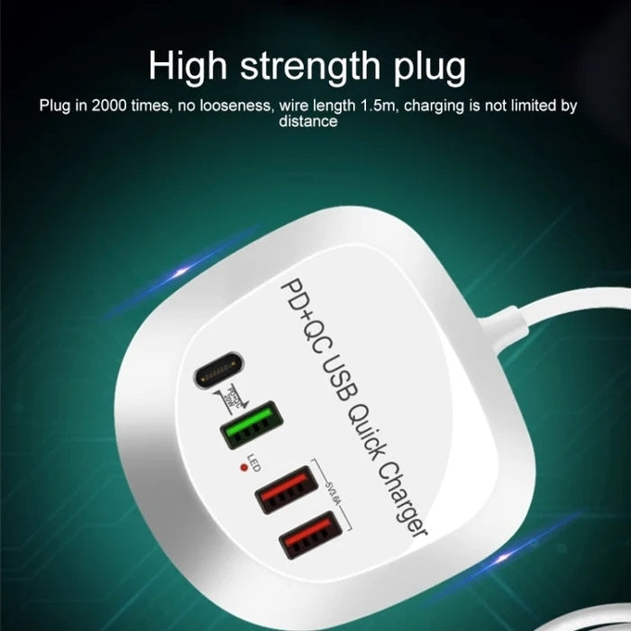 4-Port PD+QC3.0 Charger 40W with AU AC Adapter 5