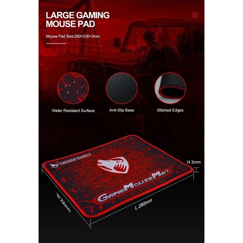T-Wolf TF400 4-pcs Rainbow Keyboard/Mouse/Headphone/Mouse Pad Kit Set 4