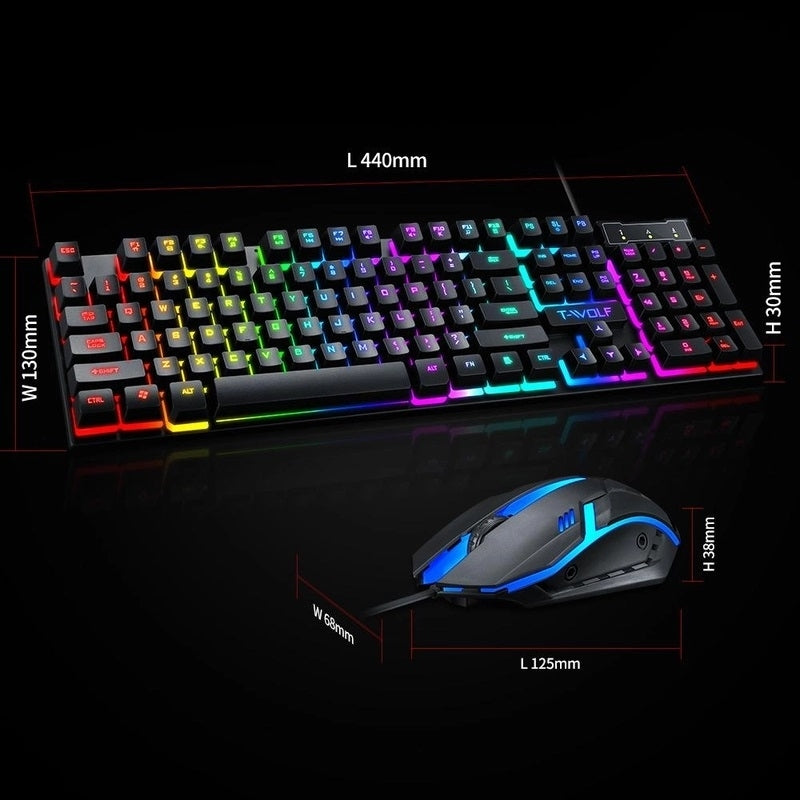 T-Wolf TF800 RGB 4-pcs Gaming Keyboard/Mouse/Headphone/Mouse Pad Kit Set 6
