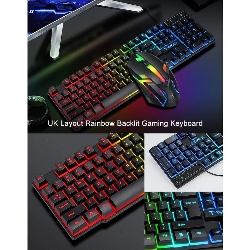 T-Wolf TF800 RGB 4-pcs Gaming Keyboard/Mouse/Headphone/Mouse Pad Kit Set 7