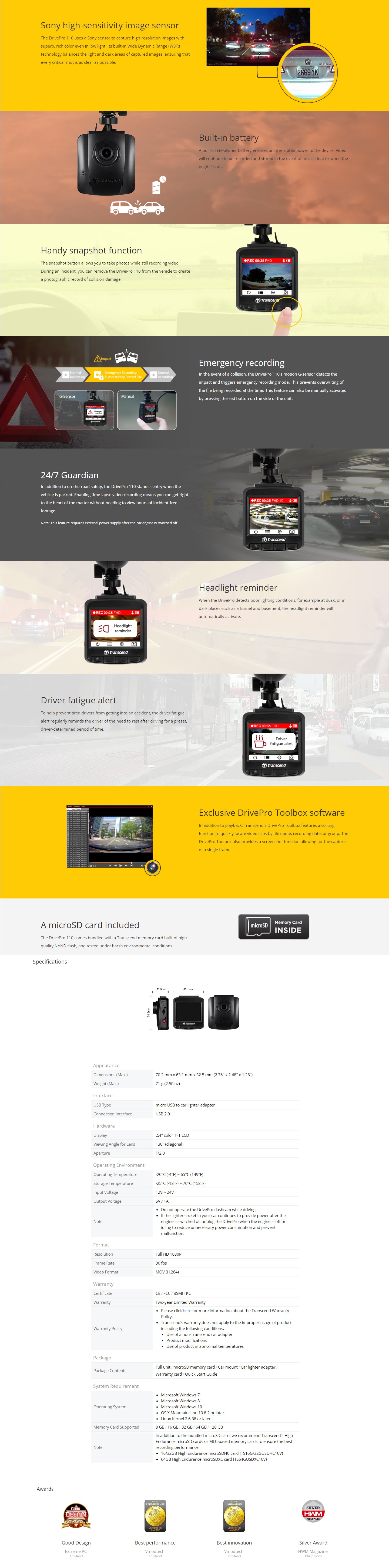 Transcend 16G DrivePro 110, 2.4" LCD, with Suction Mount 5