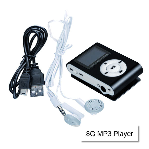 Mini Clip 16G MP3 Music Player With USB Cable & Earphone Black 3