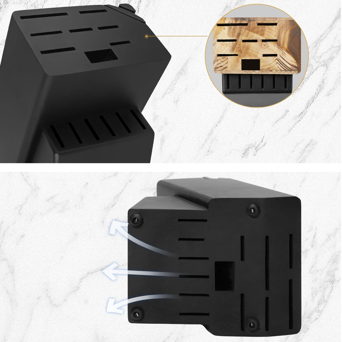 Warmot 15-Piece Ultra Sharp German Stainless Chef Knife Set with Sharpener Block (826) 3