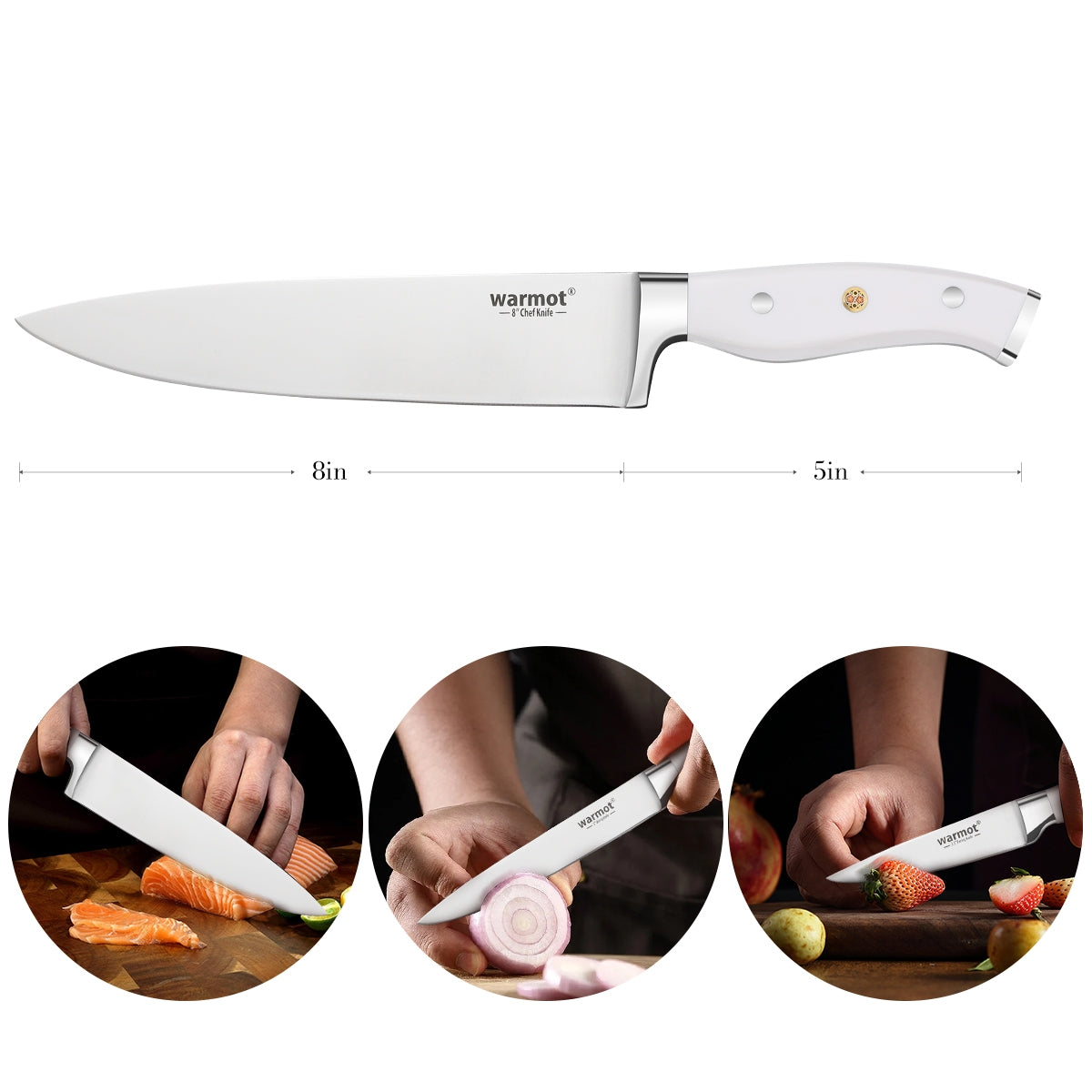 Warmot 3-Piece Ultra Sharp Chefs Knife Set with Gift Box (956-3) 5