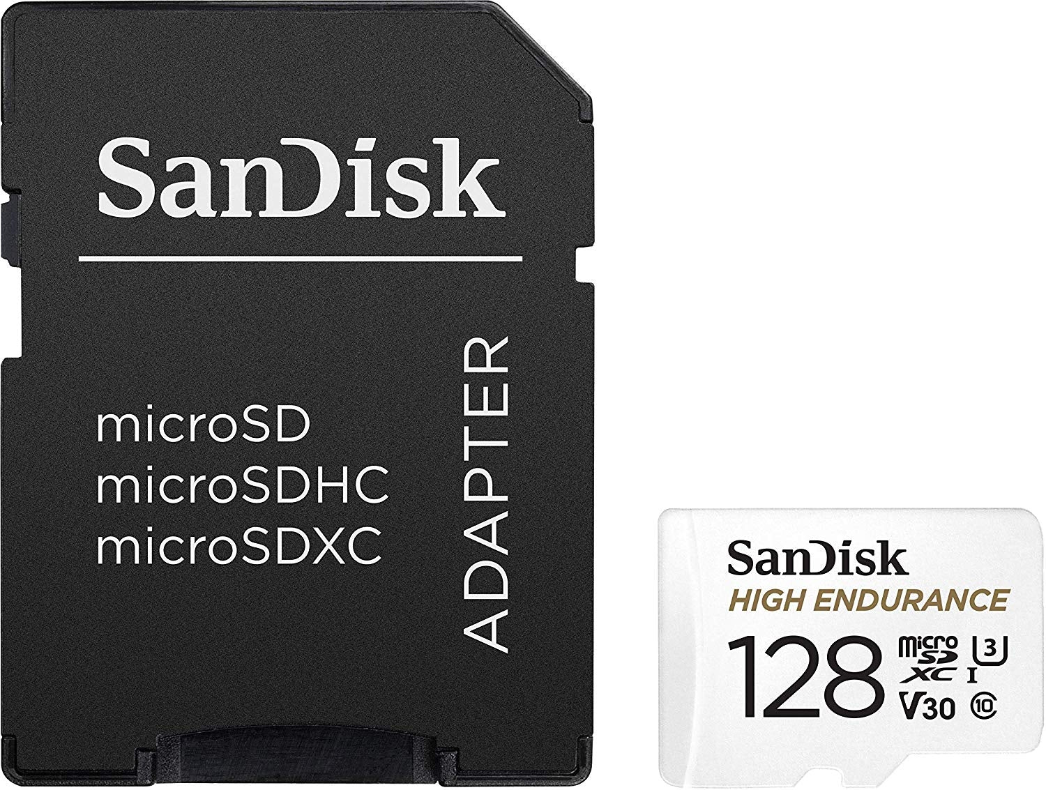 SANDISK HIGH ENDURANCE MICROSDHC CARD SQQNR 128G UHS-I C10 U3 V30 100MB/S R 40MB/S W SD ADAPTOR SDSQQNR-128G-GN6IA 3