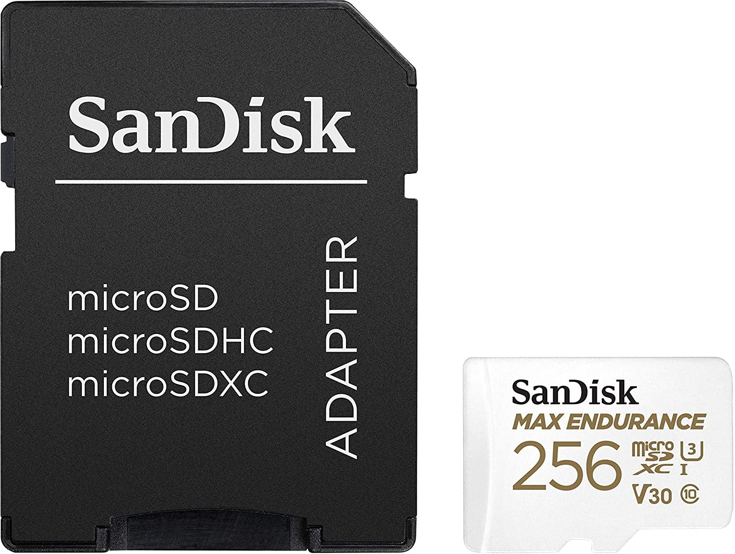 Sandisk Max Endurance Microsdxc Card SQQVR 256G (120 000 HRS) UHS-I C10 U3 V30 100MB/S R 40MB/S W SD Adaptor SDSQQVR-256G-GN6IA 3