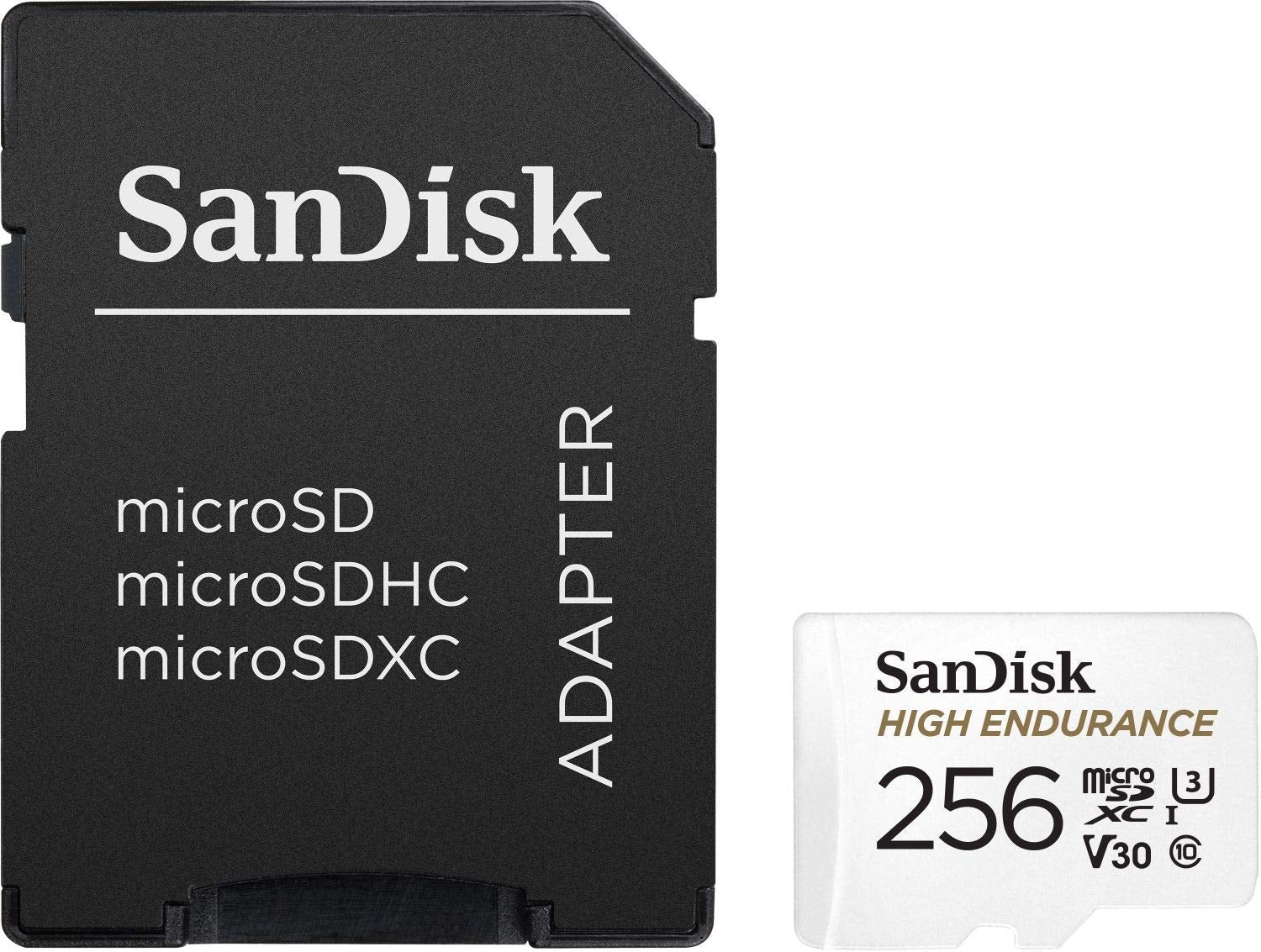 SANDISK HIGH ENDURANCE MICROSDHC CARD SQQNR 256G UHS-I C10 U3 V30 100MB/S R 40MB/S W SD ADAPTOR SDSQQNR-256G-GN6IA 3