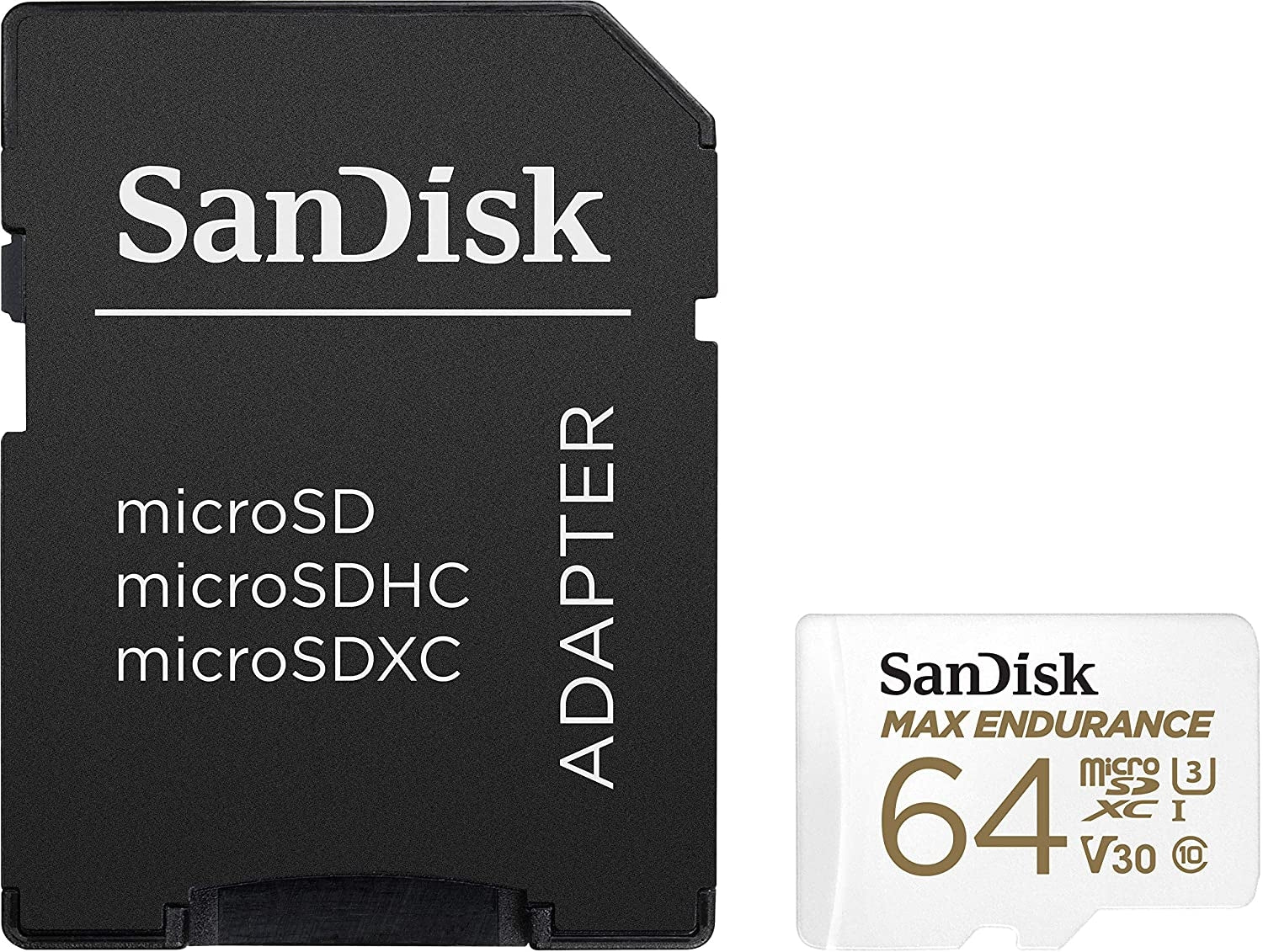 Sandisk Max Endurance Microsdxc Card SQQVR 64G (30 000 HRS) UHS-I C10 U3 V30 100MB/S R 40MB/S W SD Adaptor SDSQQVR-064G-GN6IA 3