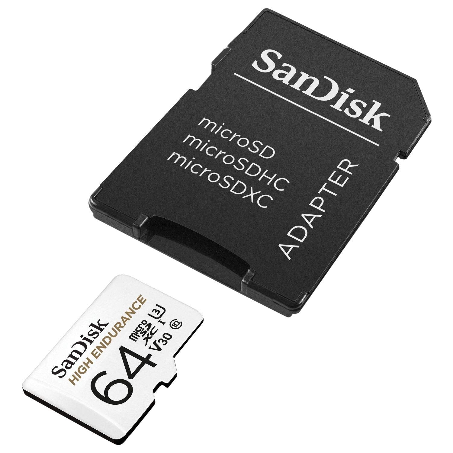 SANDISK HIGH ENDURANCE MICROSDHC CARD SQQNR 64G UHS-I C10 U3 V30 100MB/S R 40MB/S W SD ADAPTOR SDSQQNR-064G-GN6IA 3