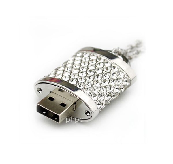 16GB Crystal Lock Pendant USB Flash Drive Pen Stick Memory (Silver) 3