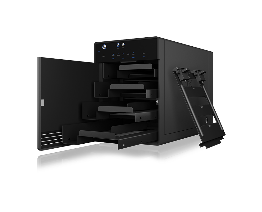 ICY BOX SINGLE enclosure for 4x HDD/SSD with USB 3.1 (Gen 2) Type-C interface and fan 3