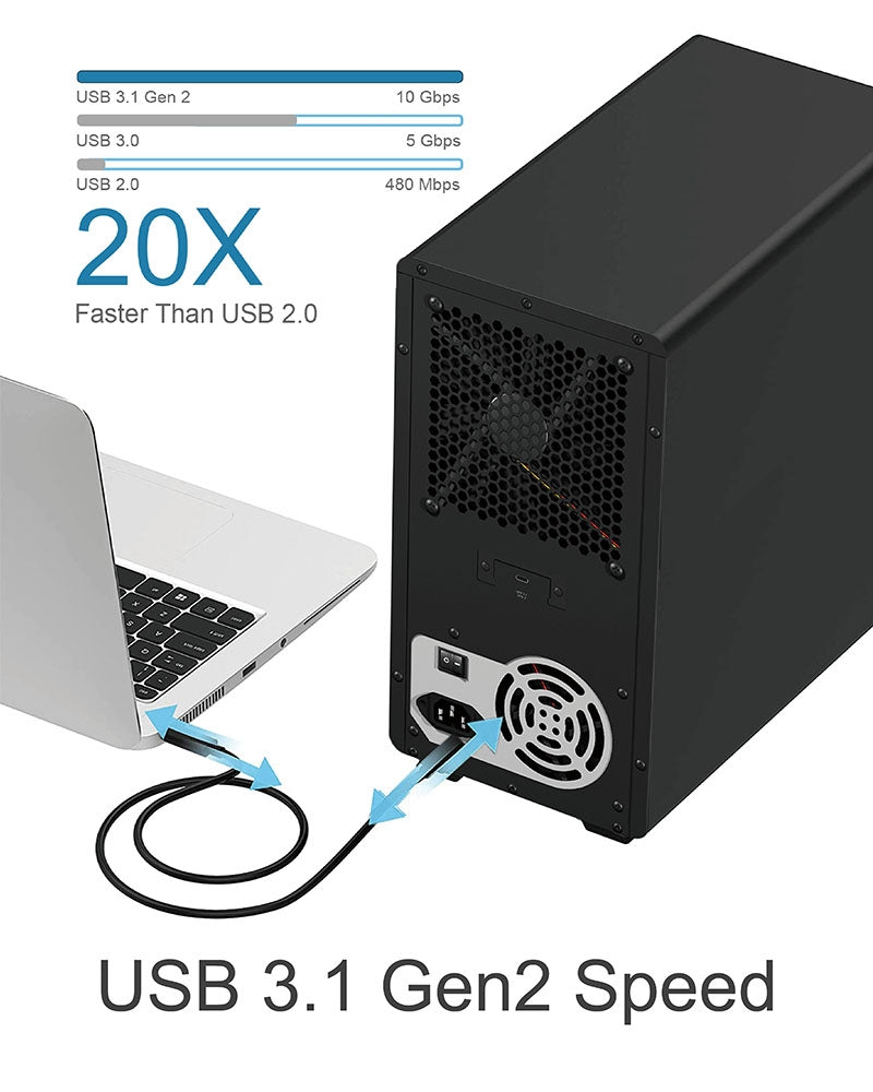 ICY BOX IB-3810-C31 SINGLE enclosure for 10x HDD with USB 3.1 (Gen 2) Type-C or Type-A interface 4