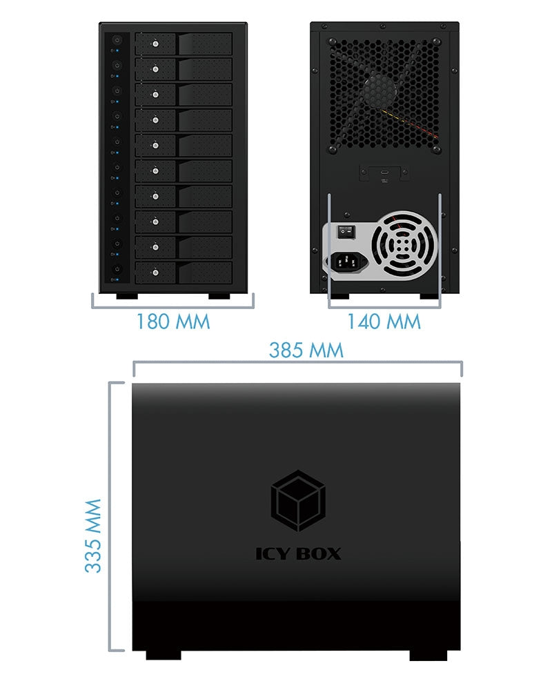 ICY BOX IB-3810-C31 SINGLE enclosure for 10x HDD with USB 3.1 (Gen 2) Type-C or Type-A interface 6