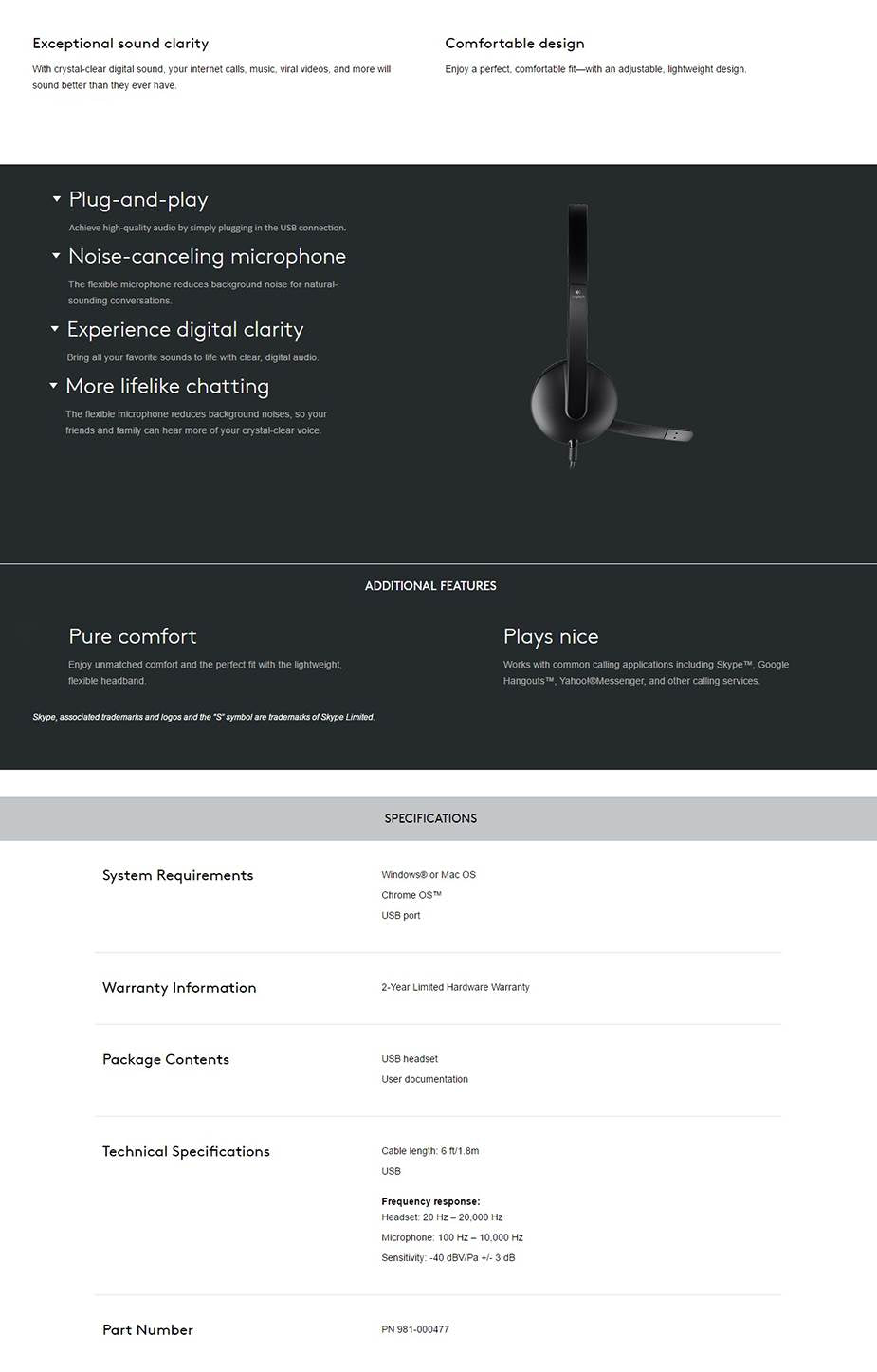 Logitech H340 USB Headset (981-000477) 4