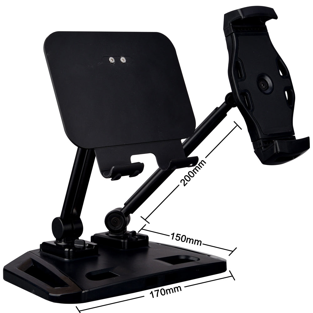 Universal and Adjustable Double Arm Stand Holder White 3