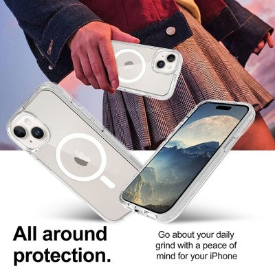 Ultimake Shockproof Transparent Magsafe Cover Case for iPhone 15 Plus (Transparent) 6