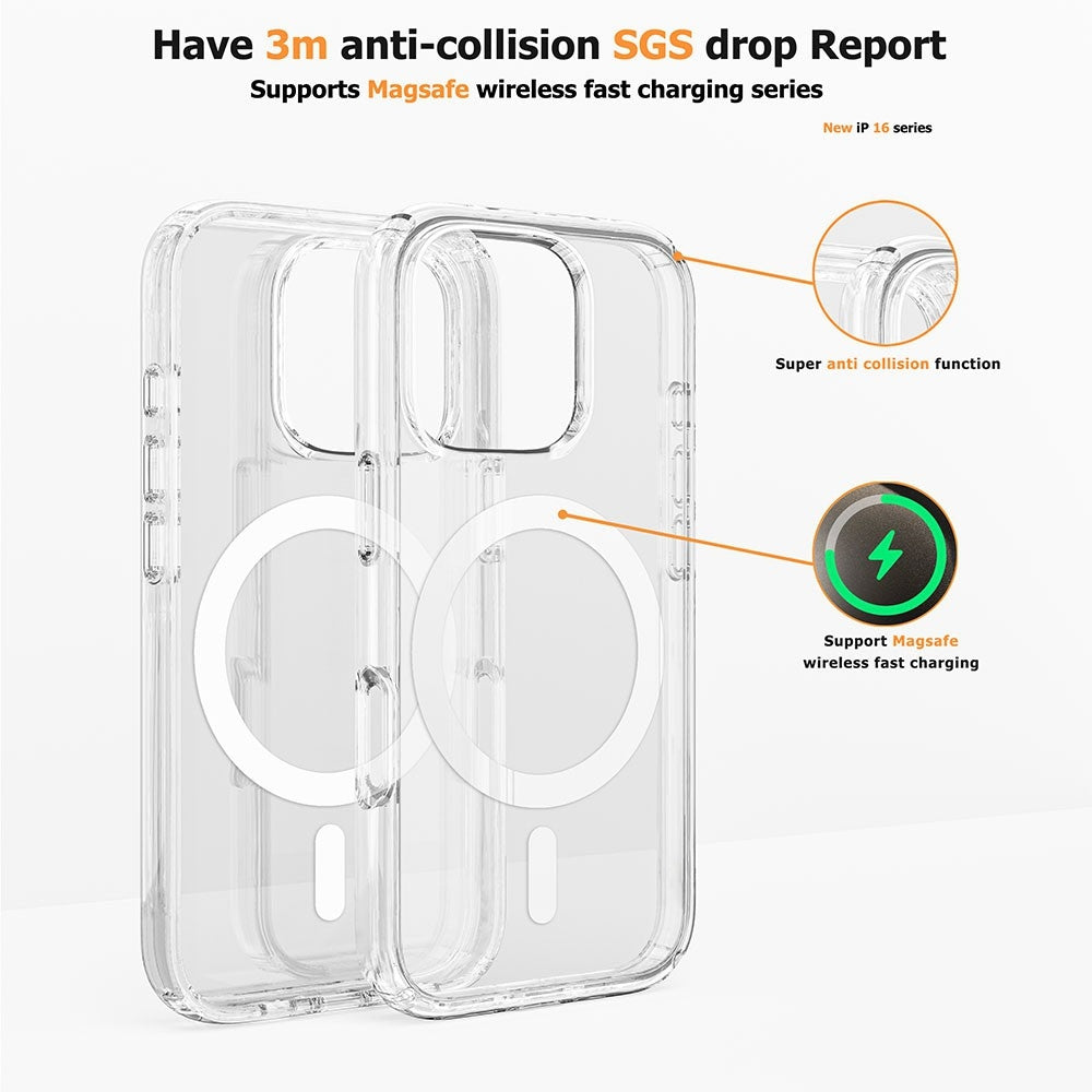 Ultimake Shockproof Transparent Magsafe Cover Case for iPhone 16 3