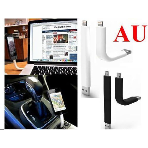 Flexible USB Data Sync Stand Mount Cable for iPhone 5/ 5S /6 BLACK ONLY 3
