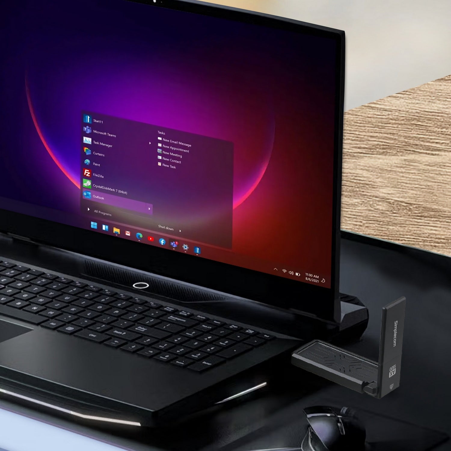 Simplecom NW812 AX1800 Dual Band WiFi 6 USB Adapter with Foldable Antenna 6