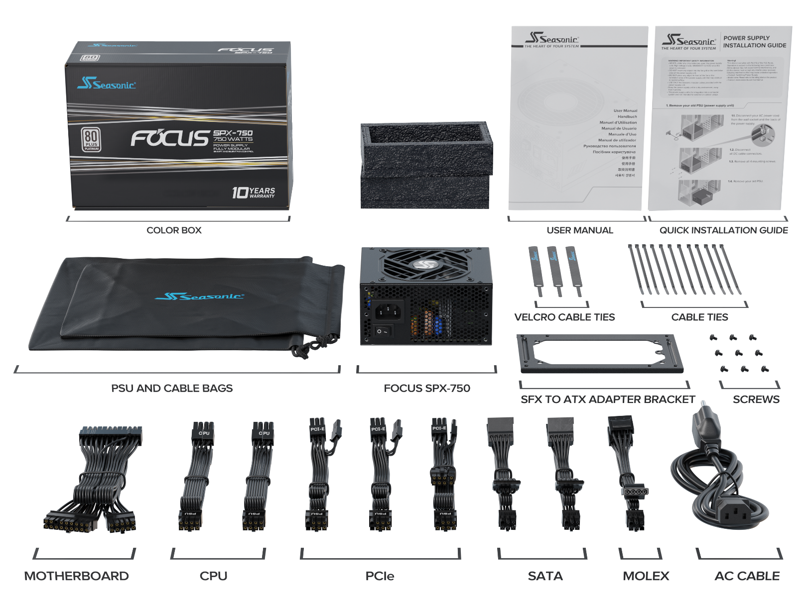 Seasonic FOCUS SPX-750 750W Fully Modular PSU 5