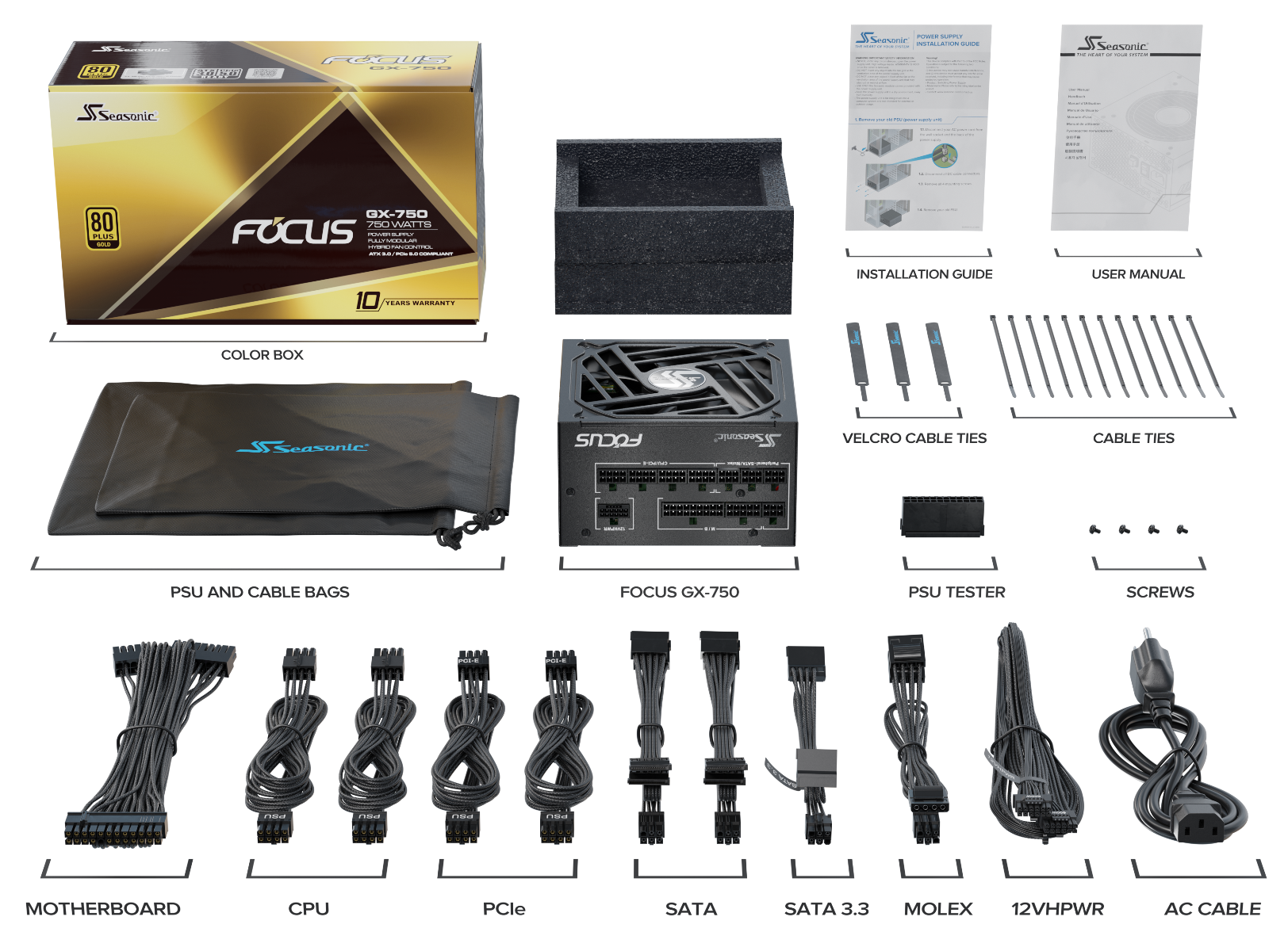 Seasonic FOCUS GX-750 ATX 3.0 750W Gold PSU (SSR-750FX3) 8