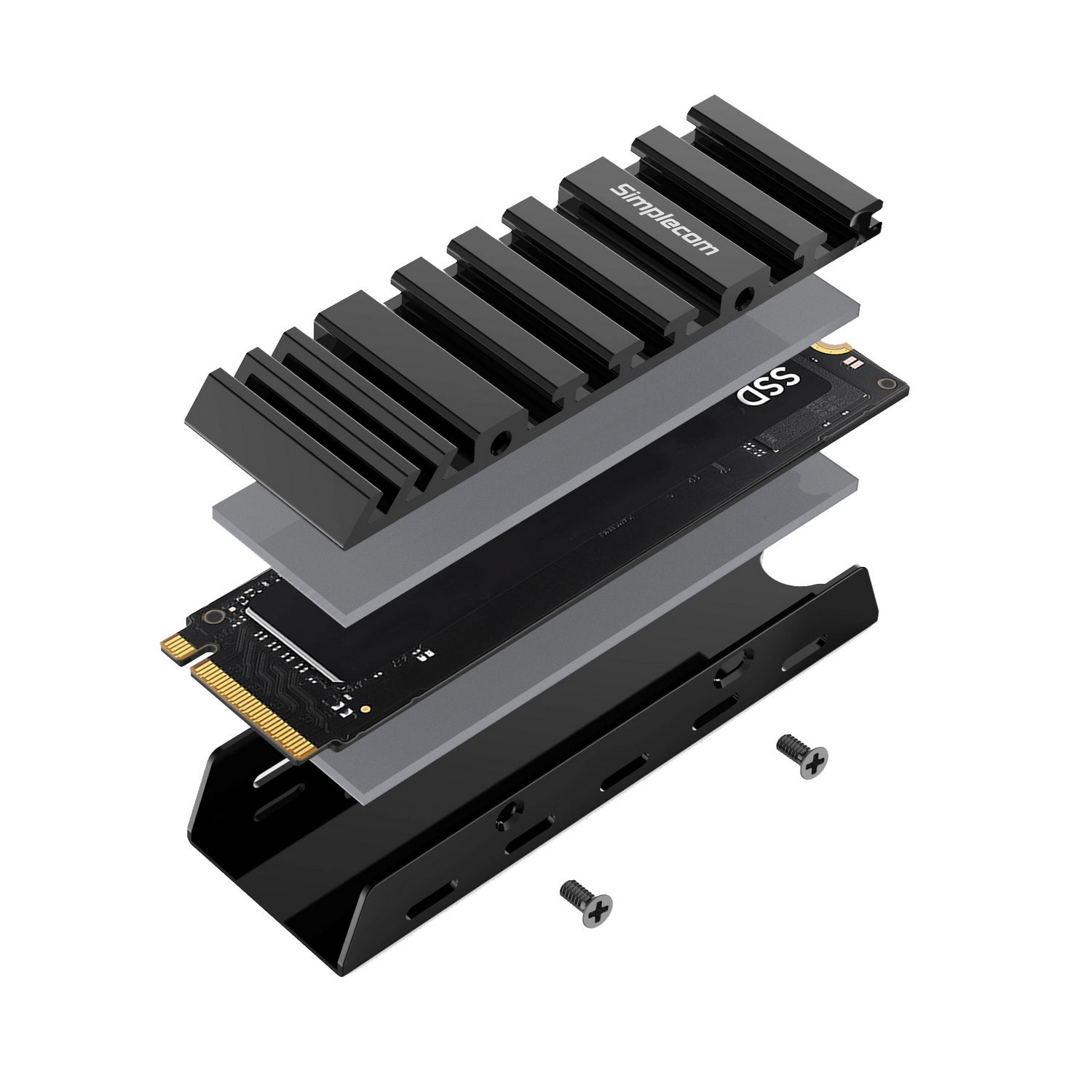 Simplecom SA110 M.2 SSD Aluminum Heatsink with Thermal Silicone Pads for PC and PS5 7