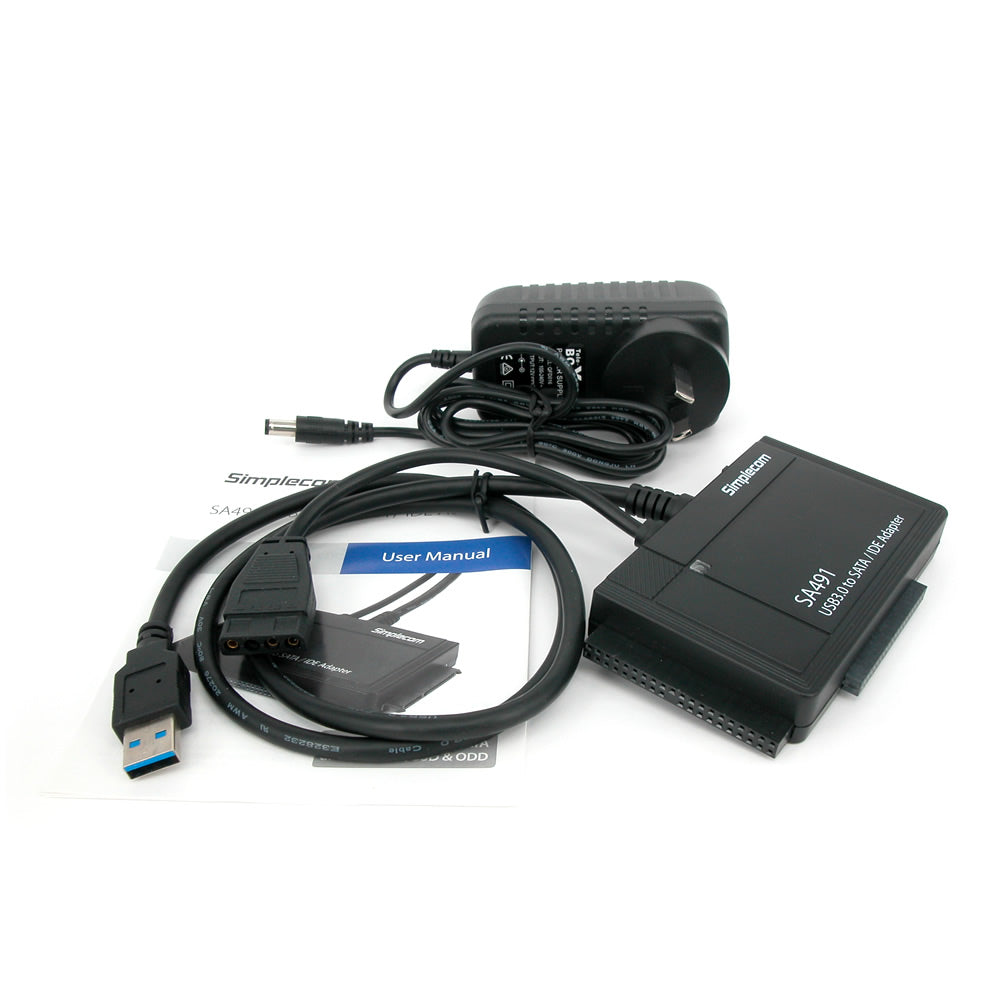 Simplecom SA491 3-IN-1 USB 3.0 TO 2.5", 3.5" & 5.25" SATA/IDE Adapter with Power Supply 4