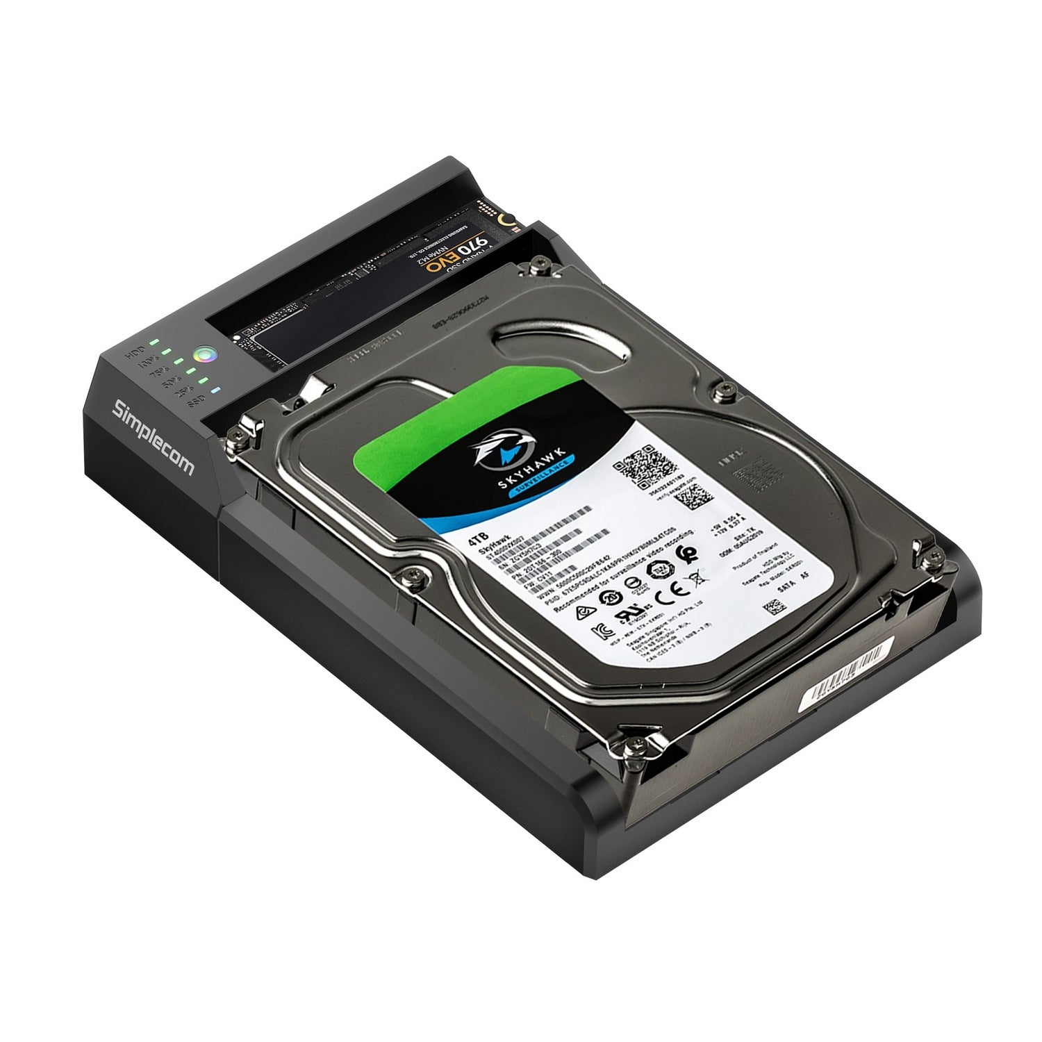 Simplecom SD570 NVMe M.2 + SATA HDD and SSD Dual Bay Docking Station USB 3.2 Gen 2 10Gbps Offline Clone 3