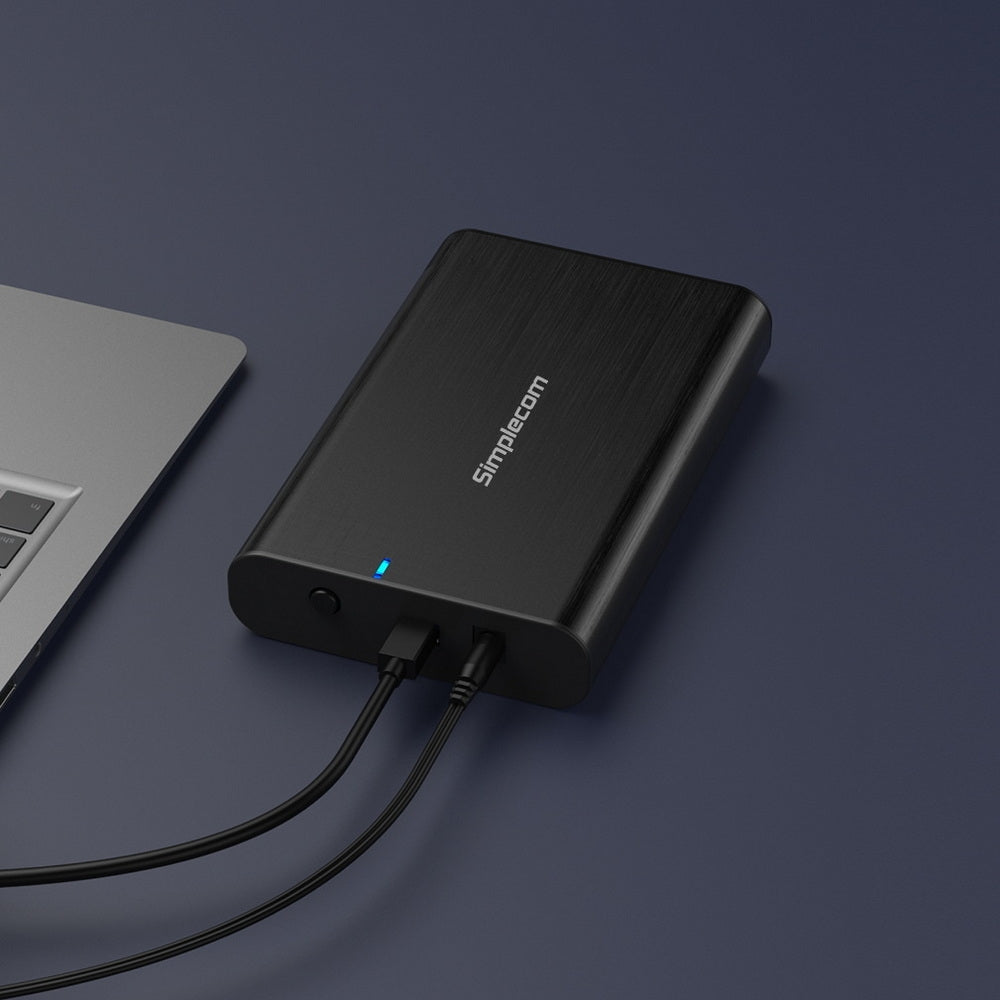 Simplecom SE331 Aluminium 3.5'' SATA to USB-C External Hard Drive Enclosure USB 3.2 Gen1 5Gbps 3