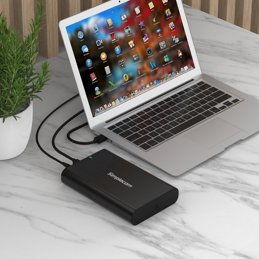 Simplecom SE331 Aluminium 3.5'' SATA to USB-C External Hard Drive Enclosure USB 3.2 Gen1 5Gbps 4