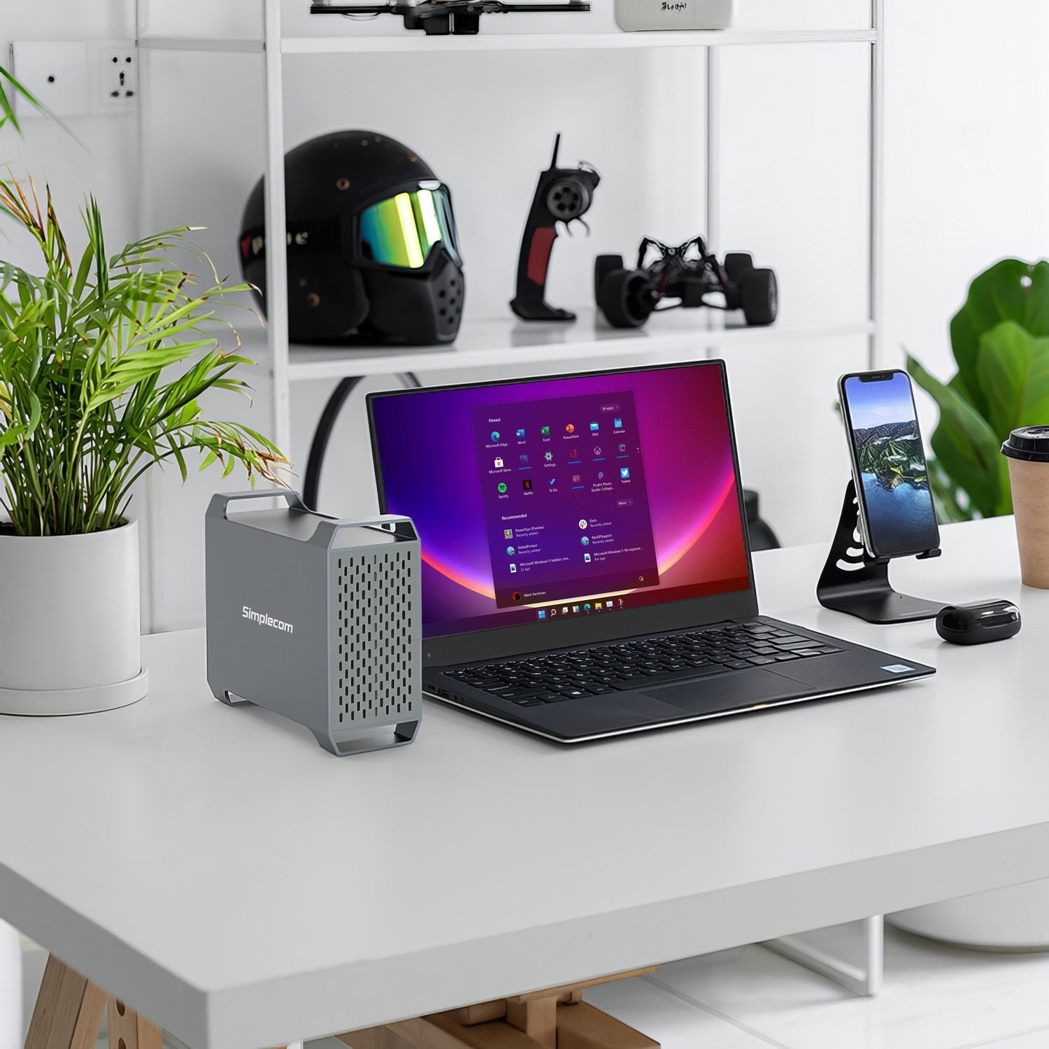 Simplecom SE482 SuperSpeed USB Dual Bay 3.5" SATA Hard Drive RAID Enclosure USB-C RAID 0/1, JBOD 7