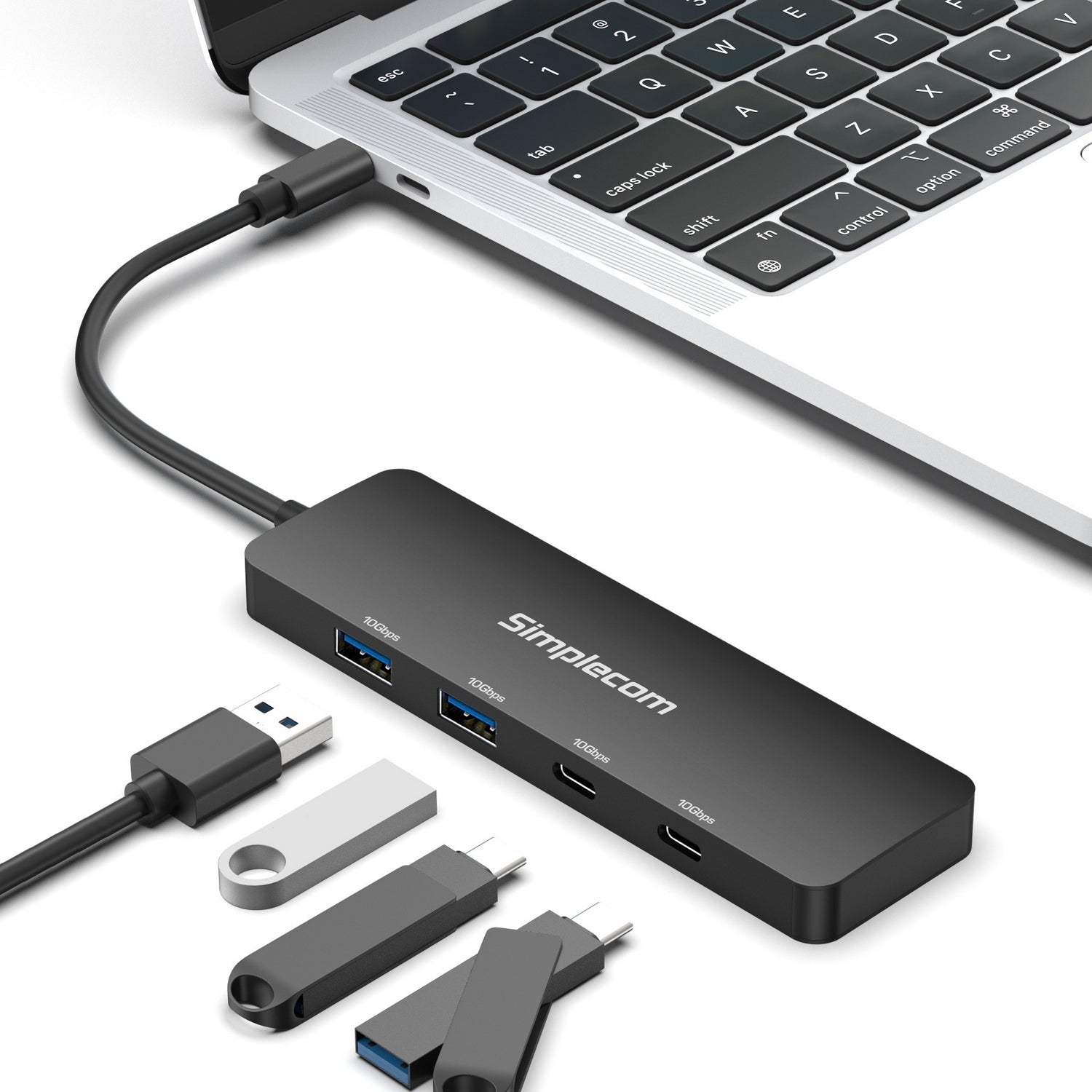 Simplecom CH392 USB 3.2 Gen2 USB-C 4-Port 10Gbps Hub (2x USB-A and 2x USB-C) 4