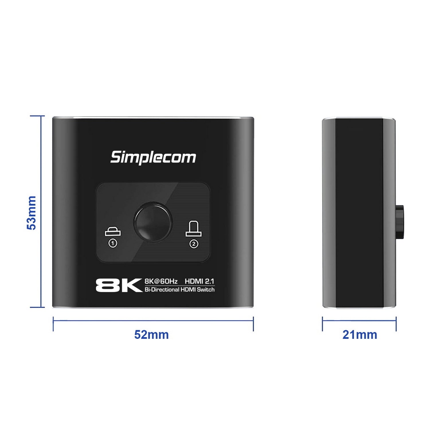 Simplecom CM302v2 Bi-Directional 2 Way HDMI 2.1 Switch Selector 8K@60Hz 4