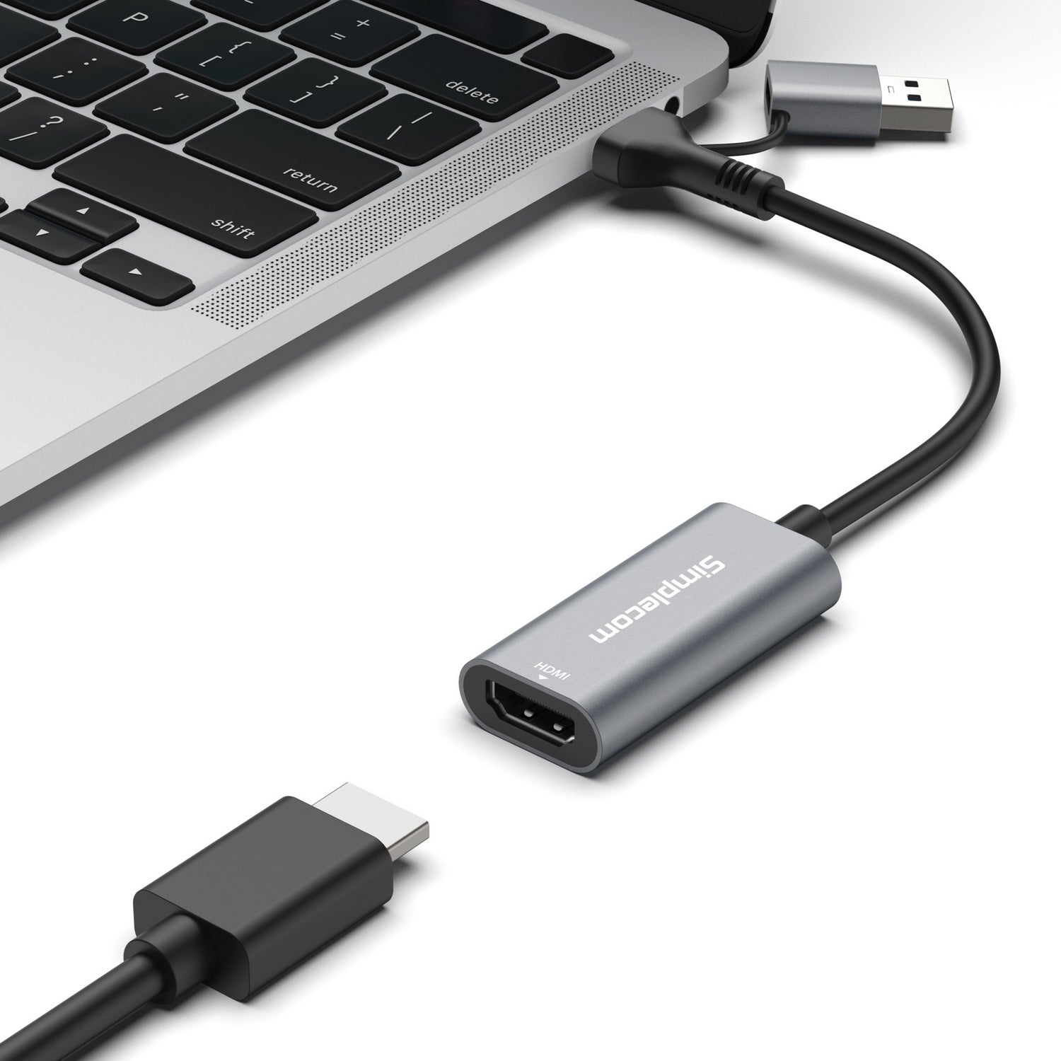 Simplecom DA306C USB 3.0 and USB-C to HDMI Video Card Adapter Full HD 1080p 4