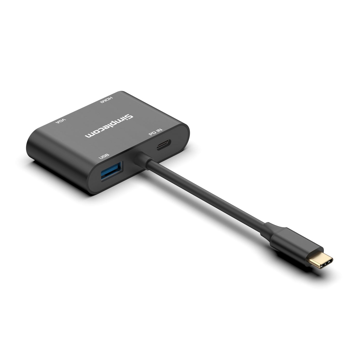 Simplecom DA440 4-in-1 USB-C Multiport Adapter with Power Delivery USB 3.0 VGA HDMI 3