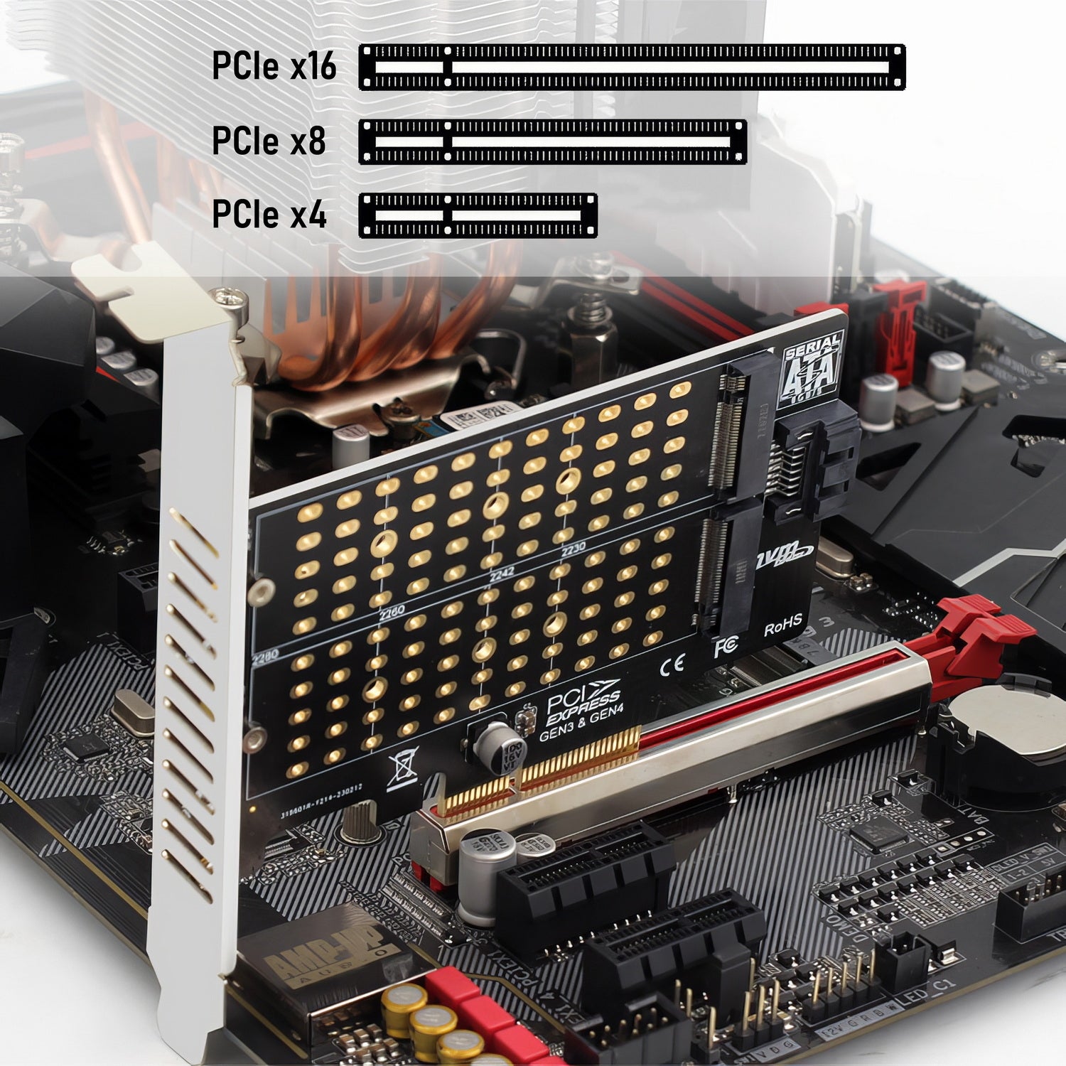 Simplecom EC412v2 NVMe and SATA M.2 SSD to PCIe x4 Expansion Card 3