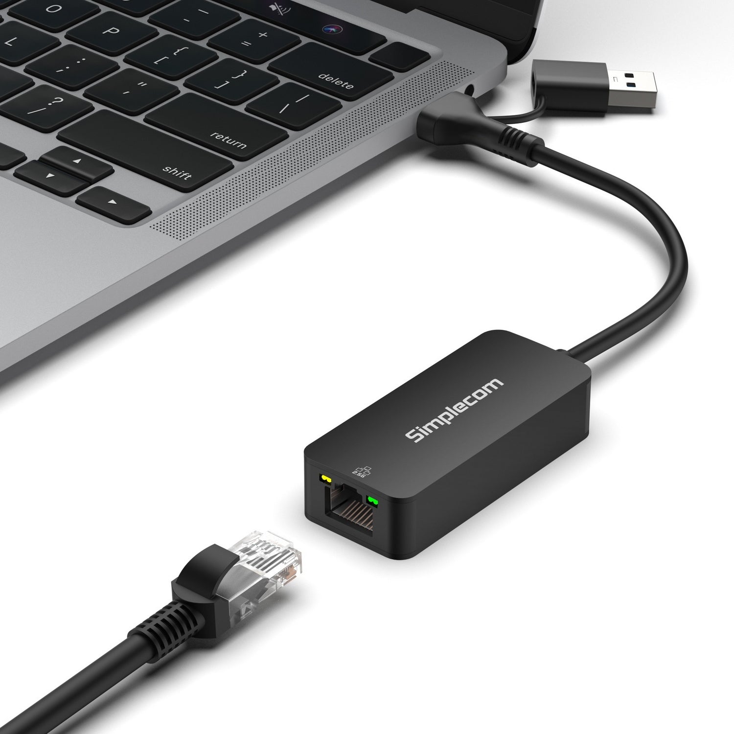 Simplecom NU405C SuperSpeed USB-C and USB-A to 2.5G Ethernet Network Adapter 2.5Gbps LAN 5