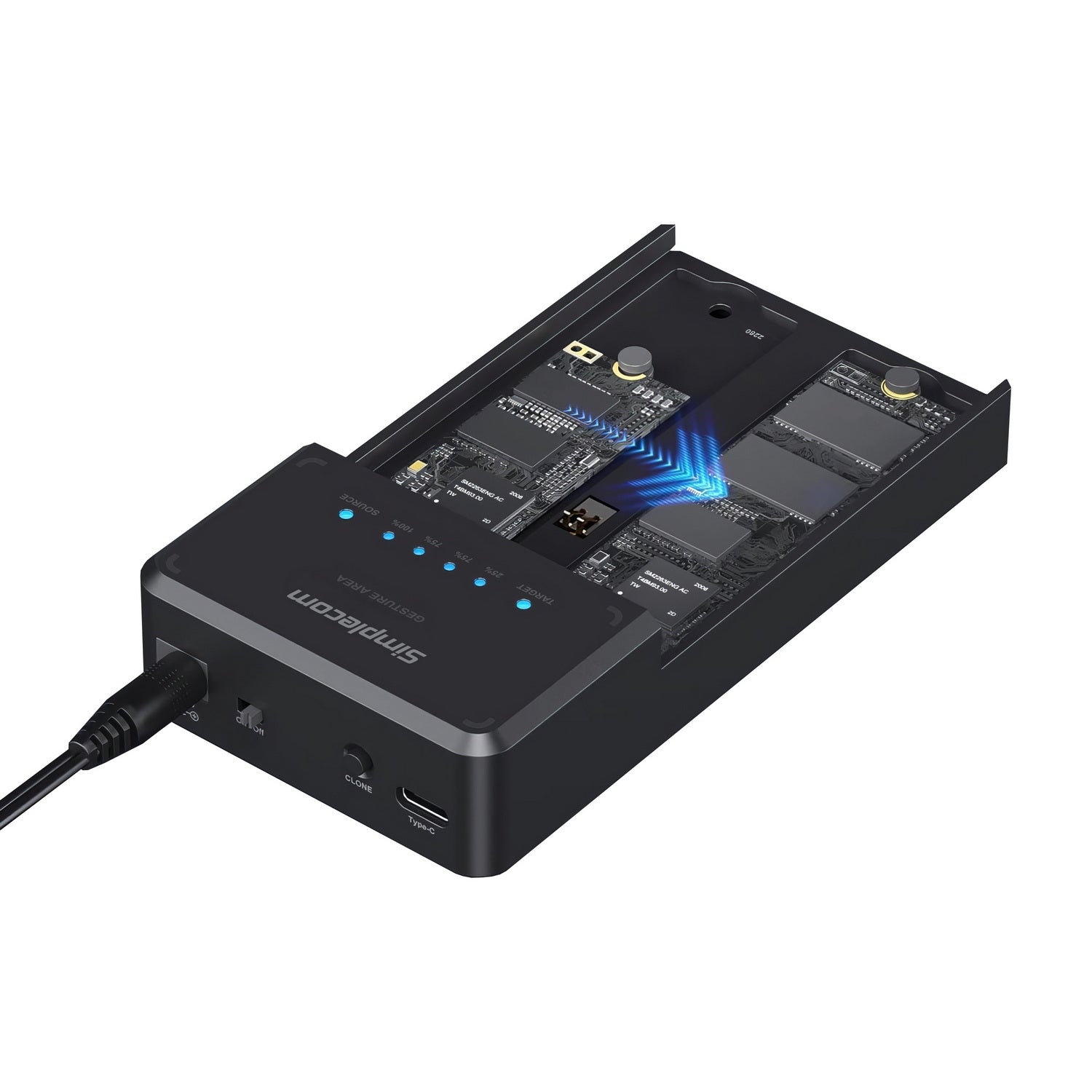Simplecom SD560 Dual Bay NVMe M.2 SSD Enclosure Offline Clone Docking Station USB 3.2 Gen2 10Gbps 6