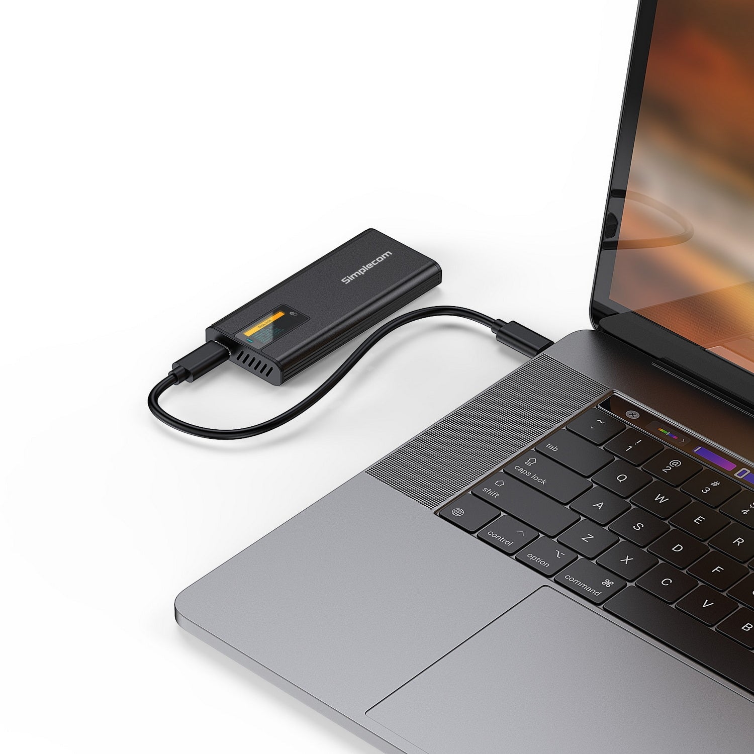 Simplecom SE530 NVMe / SATA M.2 SSD to USB-C Enclosure with SMART LED Screen USB 3.2 Gen 2 10Gbps 6