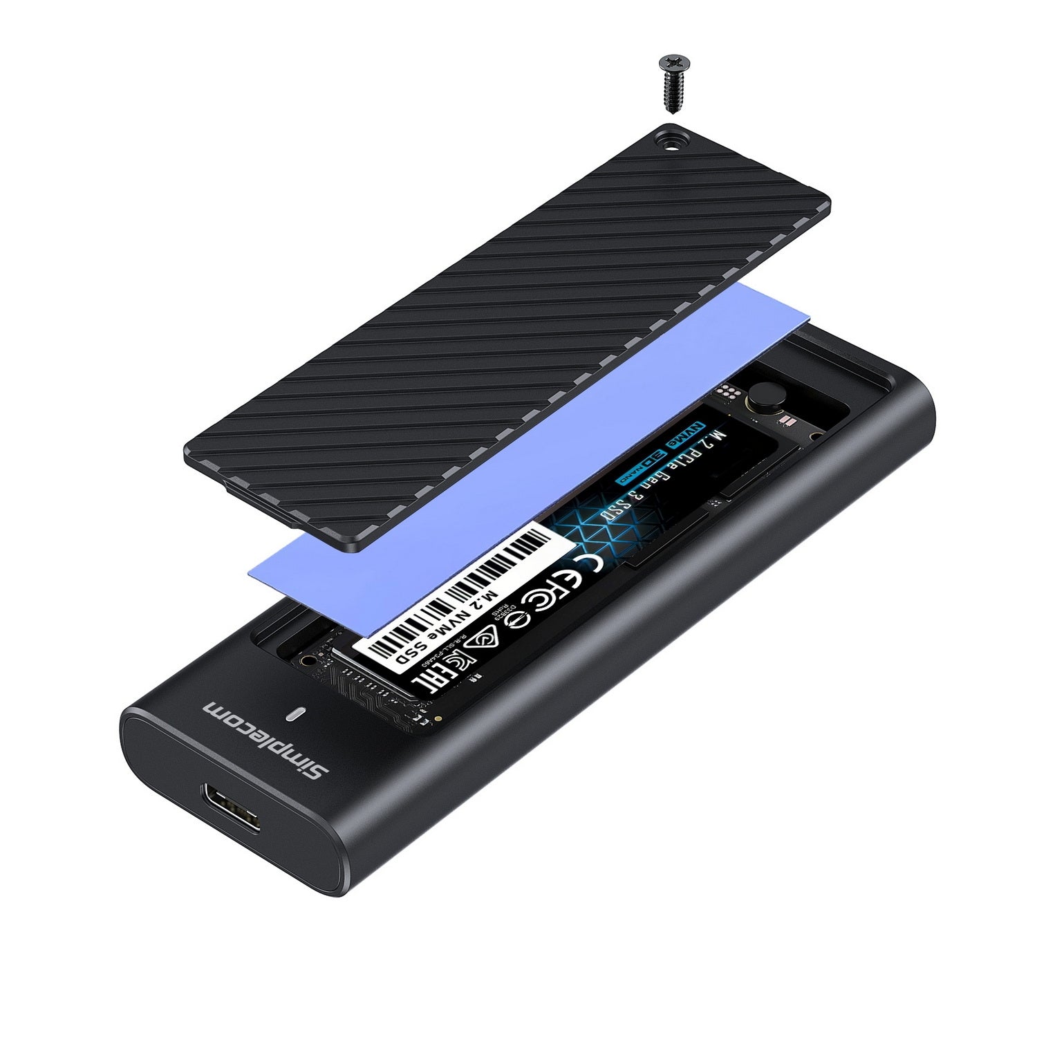 Simplecom SE538 M.2 SSD to USB 3.2 Gen 2x2 USB-C Enclosure 20Gbps NVMe SATA Dual Protocol 4